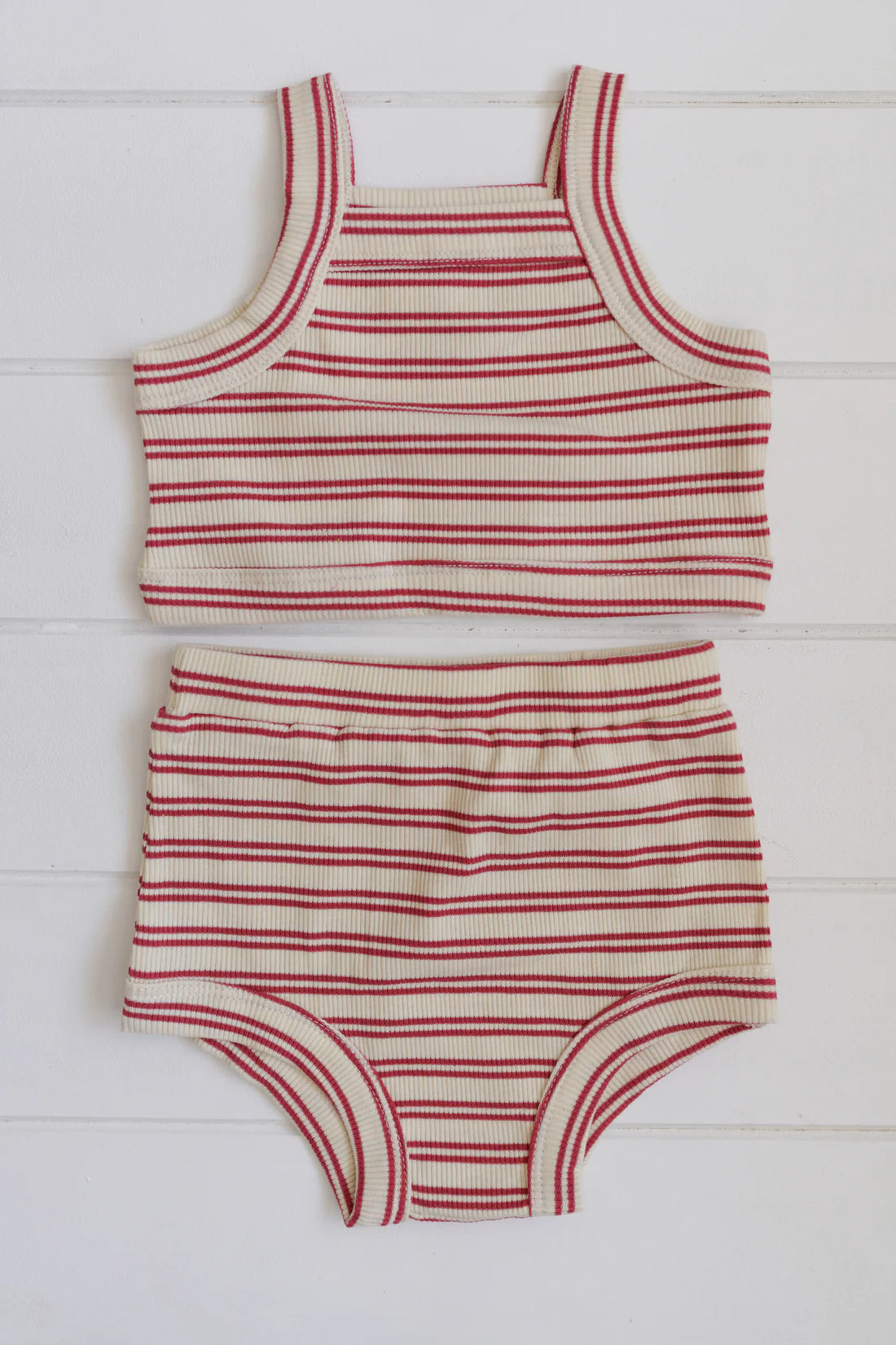 Cleo Rib Set - Red Stripe