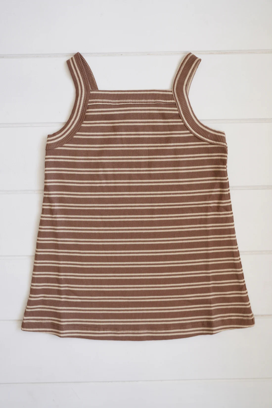 Bobbi Rib Dress - Choc stripe