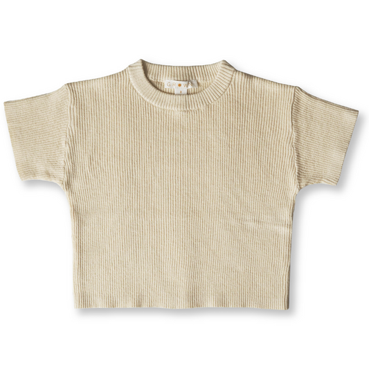 Hemp Ribbed Tee - LEMONADE